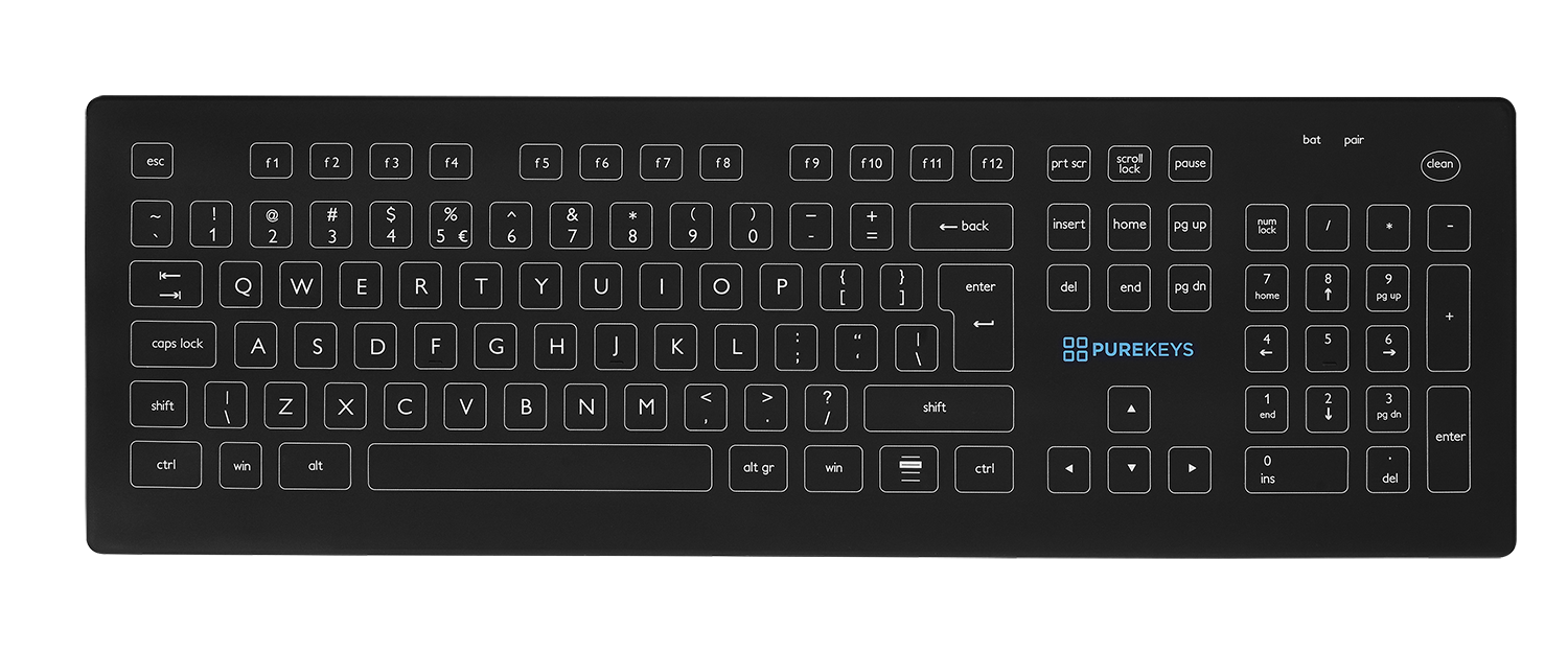 Purekeys Medical Keyboard Full Size Black