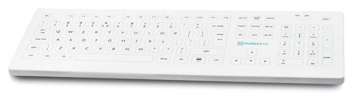 Purekeys Medical Keyboard Full Size Angle